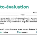 Questionnaire d'auto évaluation remis aux lycéens.